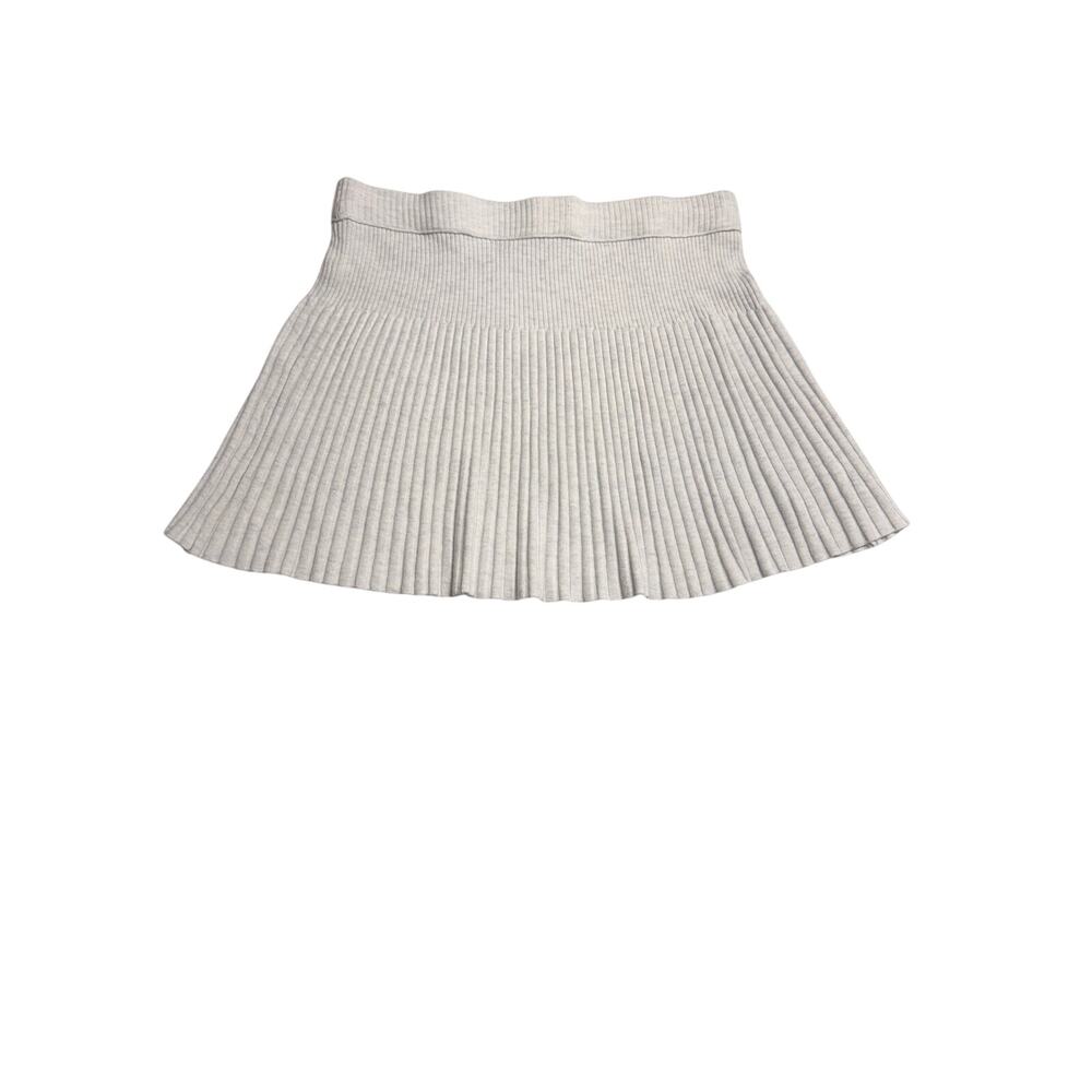 Aerie Women's Wool Blend Pleated Soft Mini Skirt Size L Heather Gray
